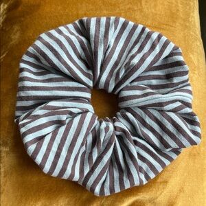 Fashion Brand Company blue and black striped jumbo scrunchie